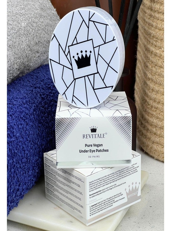 REVITALE Pure Vegan Under Eye Patches, Helps Reduce Puffy Eyes & Dark Circles, Revitalise Dull Eye Masks - Nourishes, Renews, Soothes (Jar - 30 Pair) - Image 4
